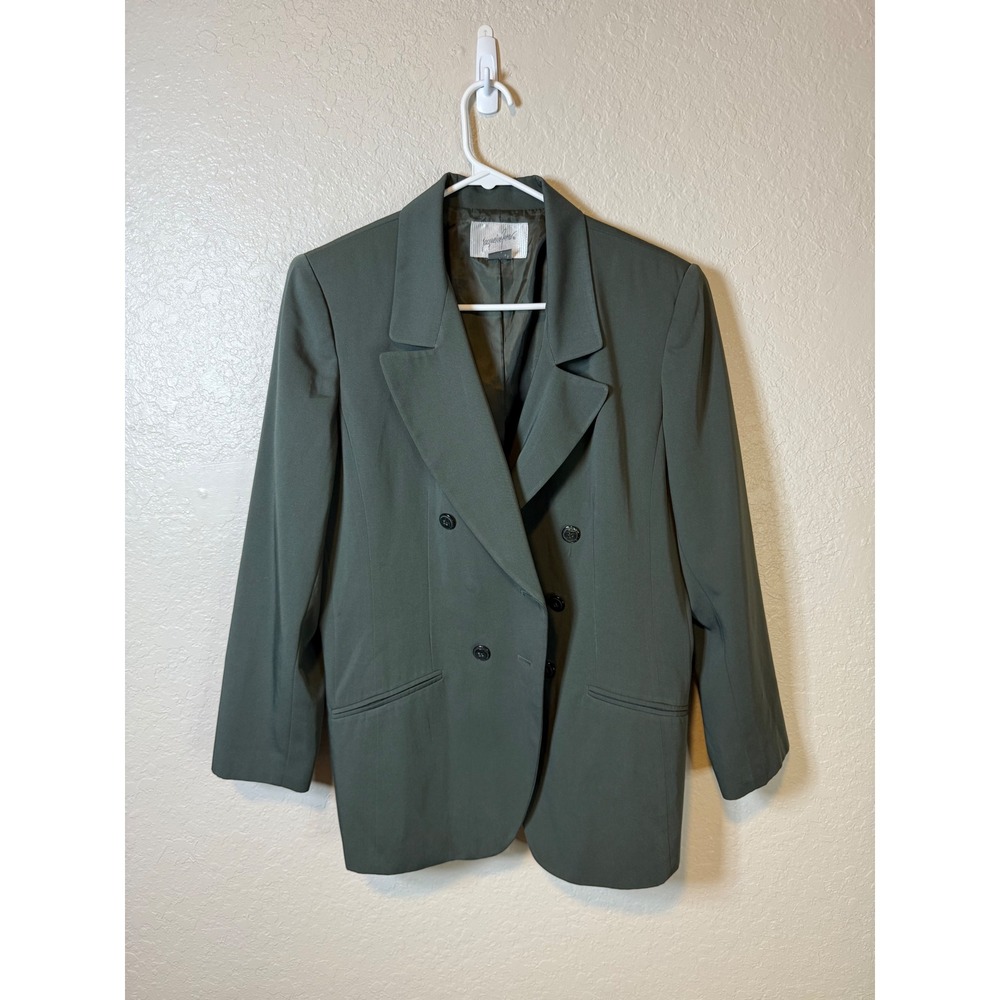 Jacqueline Ferrar Women's Green Blazer Business Casual Career